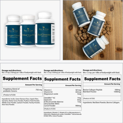 BILL &amp; COO Power Pack: 1x AniGreens, 1x Longer Lives, 1x Defend your Pet